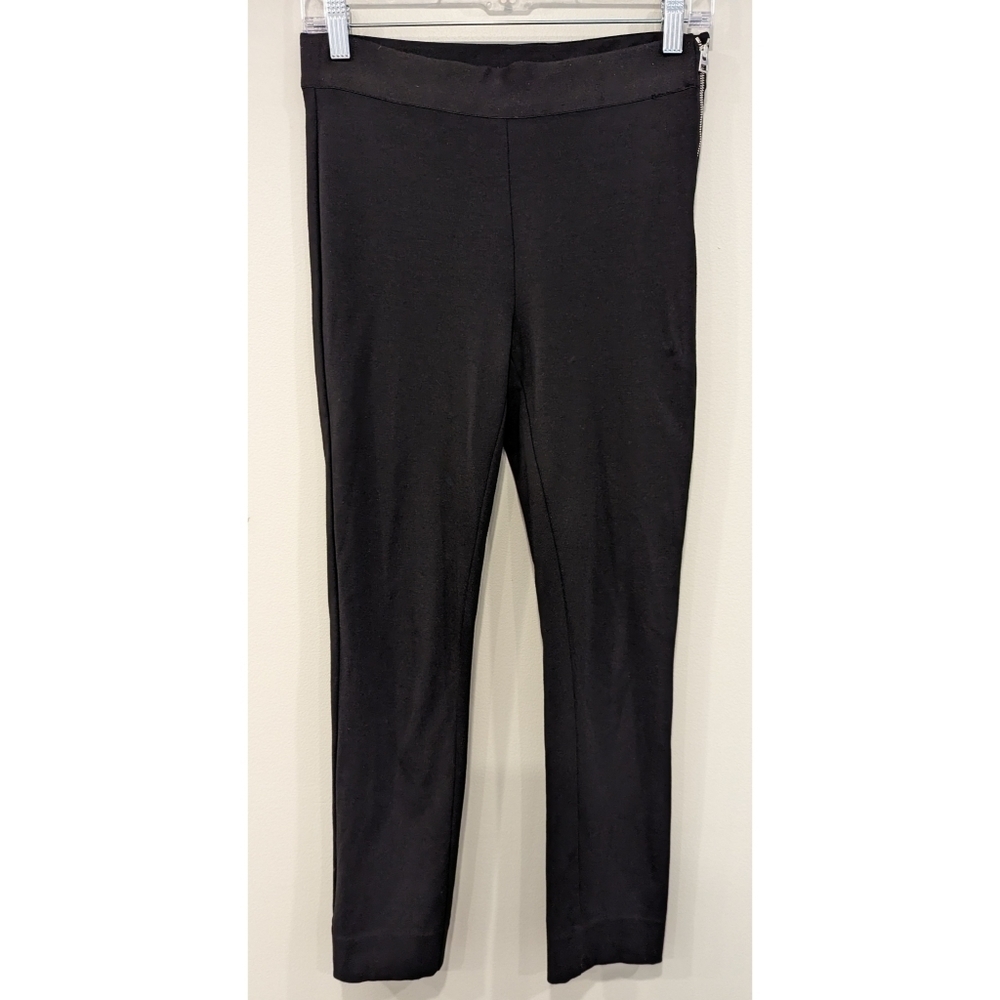 Everlane Black Side Zipper Elastic Waist Flat Front Pants Size 2